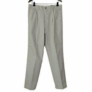 𝅺levi Strauss Tan Pleated Classic Fit Straight Leg Khakis Chinos Size 34 x 34